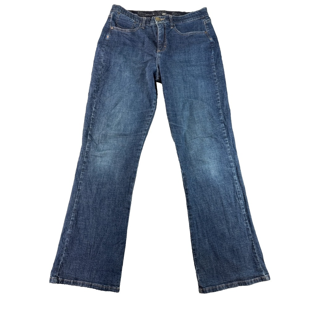 Lee Comfort Waistband Stretch Bootcut Jeans Women's 12 Medium Blue Denim